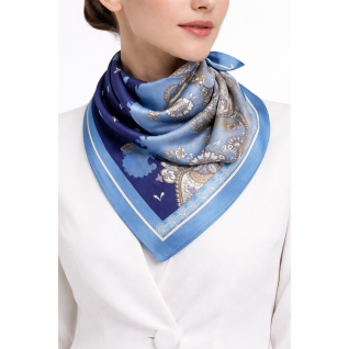 SILK SCARF - BLUE 