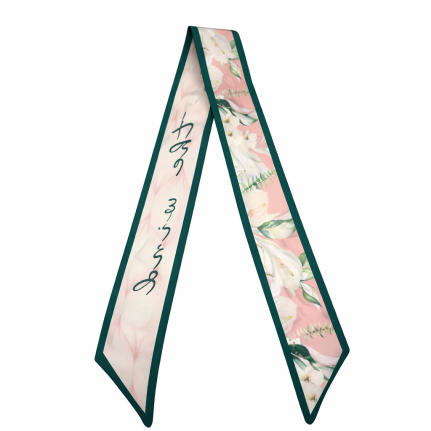 TWILLY SCARF - PINK FLOWERS 