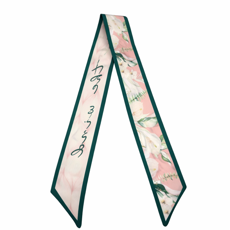 TWILLY SCARF - PINK FLOWERS 
