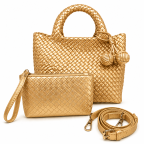 WOVEN TOTE BAG - GOLD 
