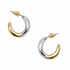 TWO TONE EARRINGS - GOLD & SILVER 