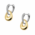 TWO TONE DROP EARRINGS - GOLD & SILVER 