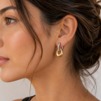TWO TONE DROP EARRINGS - GOLD & SILVER 