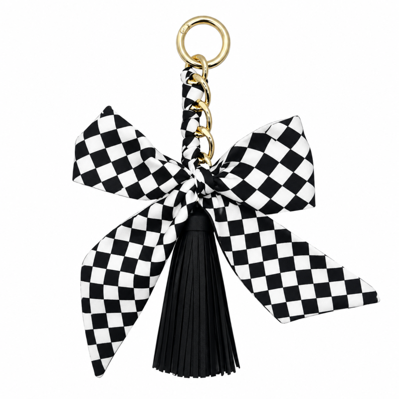 RIBBON BOW TASSEL - BLACK 