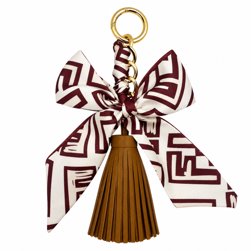 RIBBON BOW TASSEL - BURGUNDY 