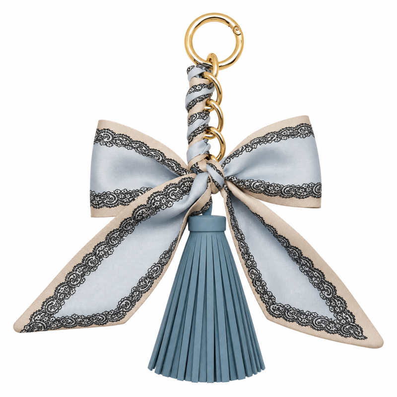 RIBBON BOW TASSEL - LIGHT BLUE 