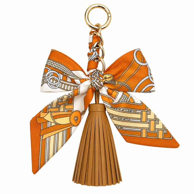 RIBBON BOW TASSEL - MUSTARD