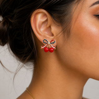 CHERRY EARRINGS - FLAG 