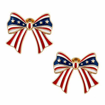 BOW EARRINGS -FLAG 
