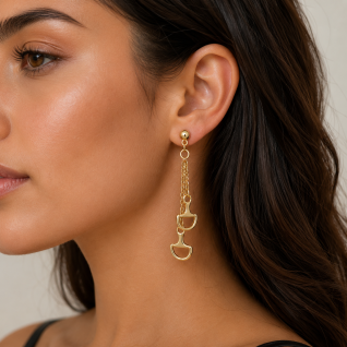 HORSEBIT EARRINGS - GOLD 
