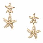 PEARL STARFISH EARRINGS - GOLD 