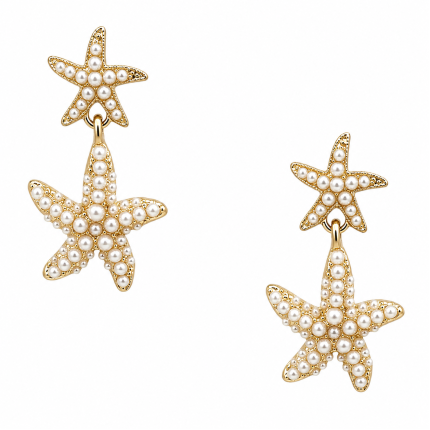 PEARL STARFISH EARRINGS - GOLD 