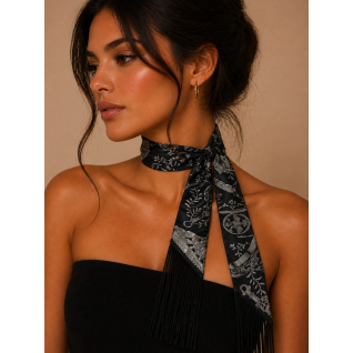 TASSEL TWILLY - GREY & BLACK 
