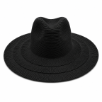 FRINGE STRAW HAT - BLACK 