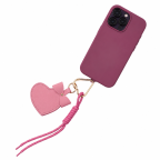 PORTABLE MIRROR HEART KEYCHAIN - RED