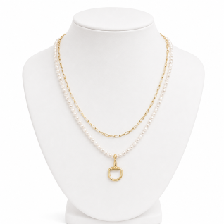 HORSEBIT LAYERED NECKLACE - GOLD 