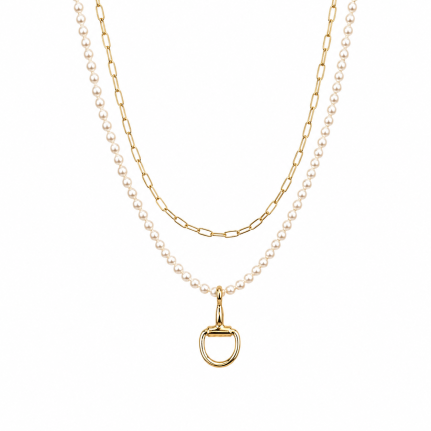 HORSEBIT LAYERED NECKLACE - GOLD 