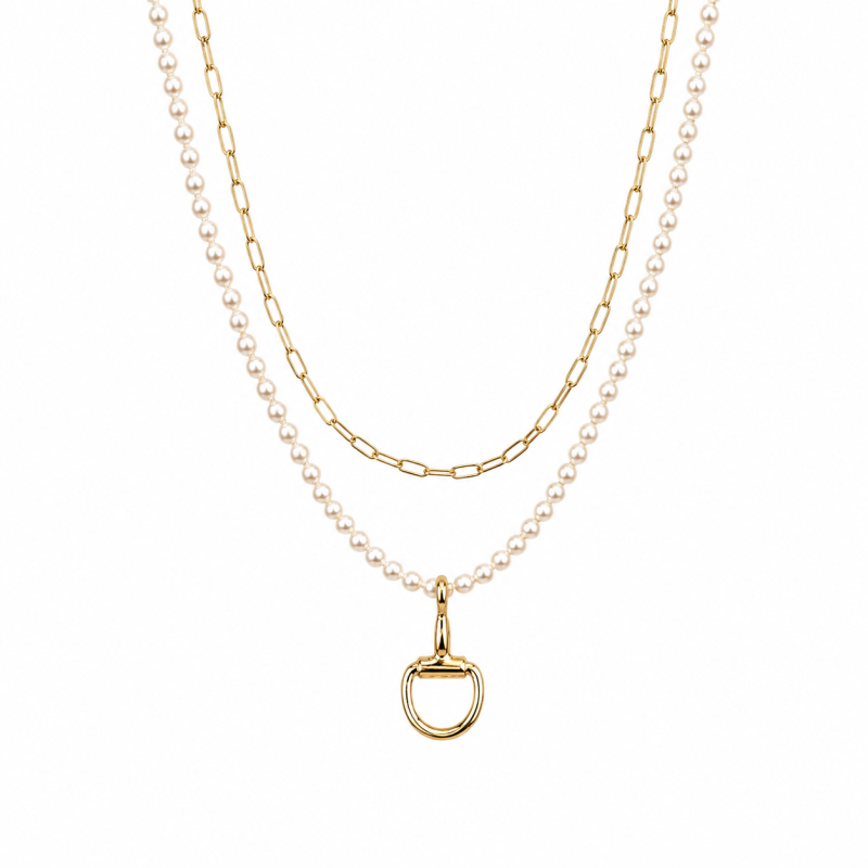 HORSEBIT LAYERED NECKLACE - GOLD 