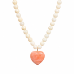 RESIN HEART NECKLACE - IVORY