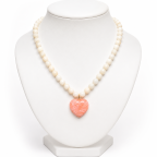 RESIN HEART NECKLACE - IVORY