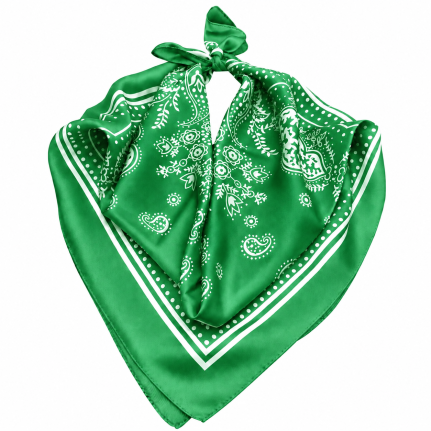 SILK SCARF -GREEN 