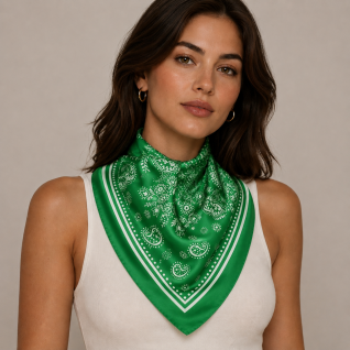 SILK SCARF -GREEN 