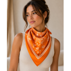 SILK SCARF - ORANGE 