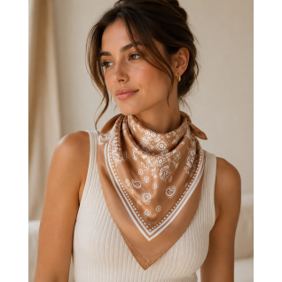 SILK SCARF - TAUPE 