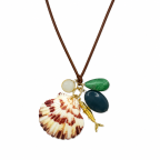 SHELL NECKLACE - BROWN 