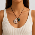 SHELL NECKLACE - BROWN 