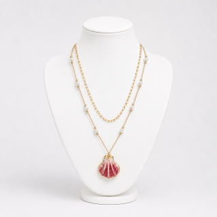 SHELL NECKLACE - PINK 
