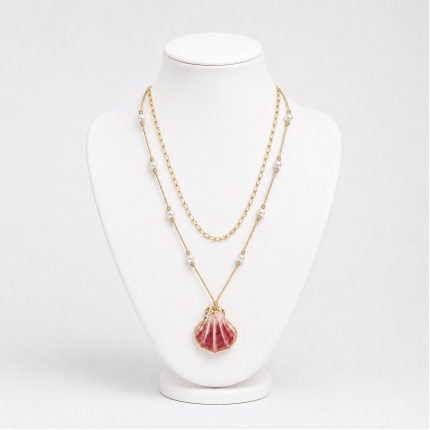 SHELL NECKLACE - PINK 