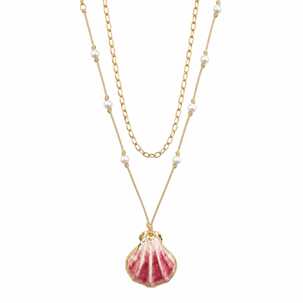 SHELL NECKLACE - PINK 