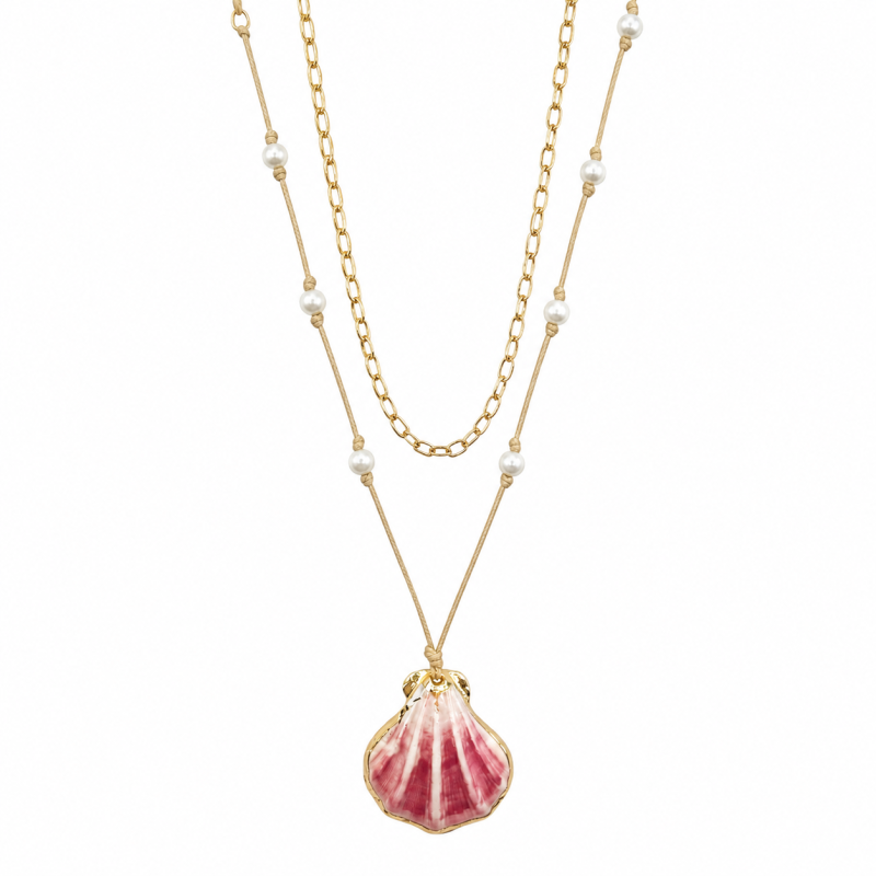 SHELL NECKLACE - PINK 