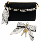 SILK BOW CHAIN CHARM - ORANGE 