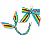 SILK BOW CHAIN CHARM- TURQUOISE