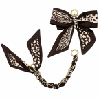 SILK BOW CHAIN CHARM - BROWN 