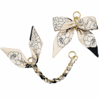 SILK BOW CHAIN CHARM - FLOWERS 