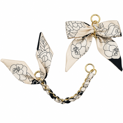 SILK BOW CHAIN CHARM - FLOWERS 