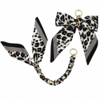 SILK BOW CHAIN CHARM - GREY 