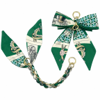 SILK BOW CHAIN CHARM - GREEN 