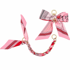 SILK BOW CHAIN CHARM - PINK