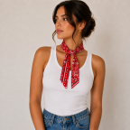 TWILLY SCARF - RED & WHITE 