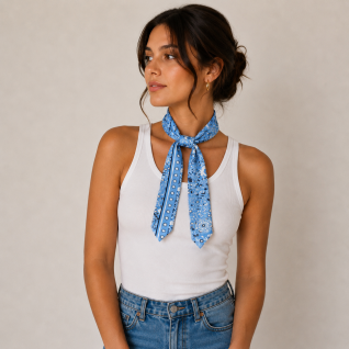 TWILLY SCARF - BLUE 