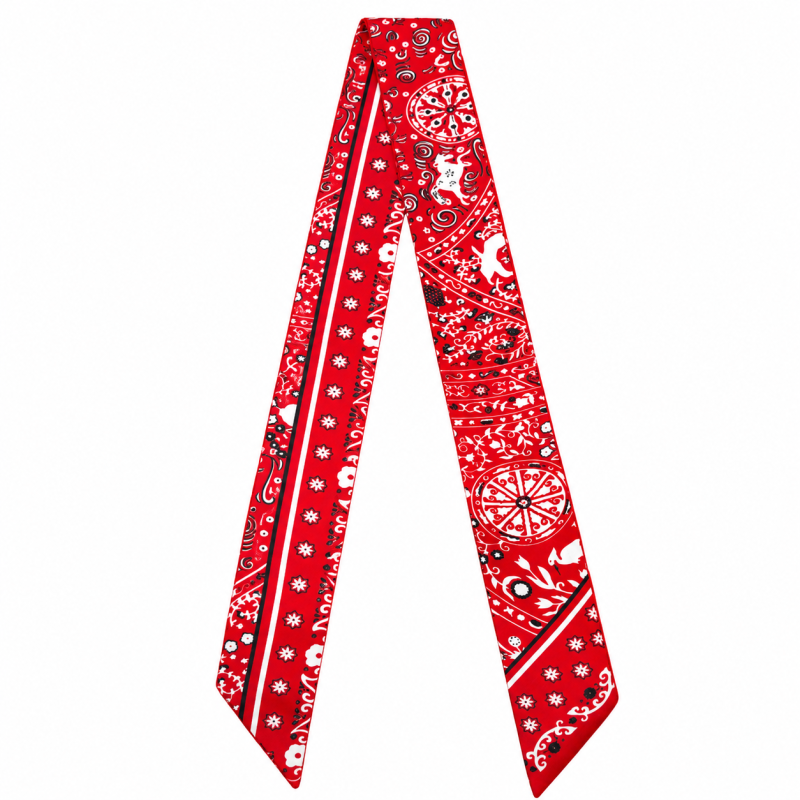 TWILLY SCARF - RED & WHITE 