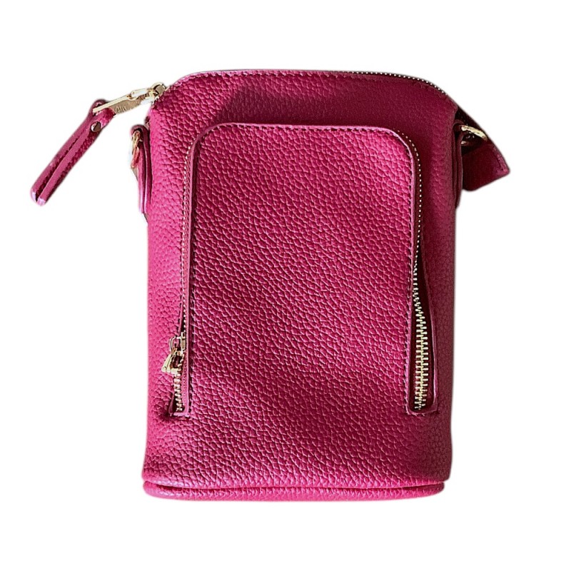 3 ZIPPER CROSSBODY - FUCHSIA