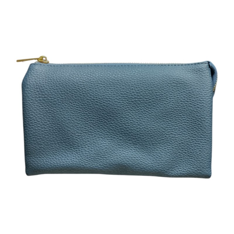 LARGE 5 COMPARTMENT CROSSBODY OR WRISTLET - JEAN BLUE
