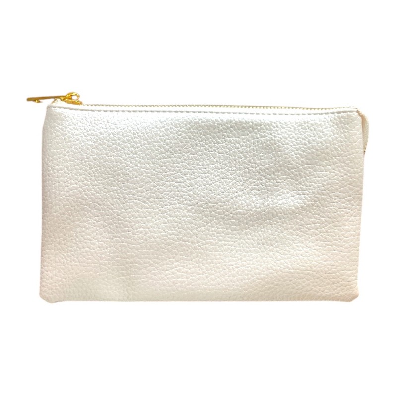 LARGE 5 COMPARTMENT CROSSBODY OR WRISTLET - METALLIC IVORY 