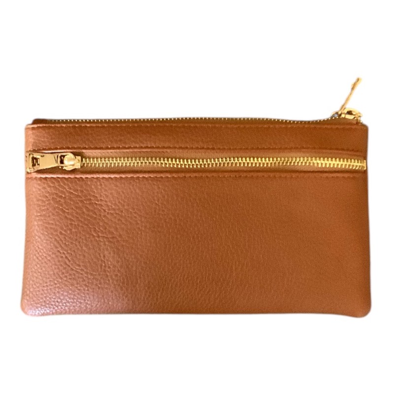 COMPARTMENT CROSSBODY OR WRISTLET - CAMEL