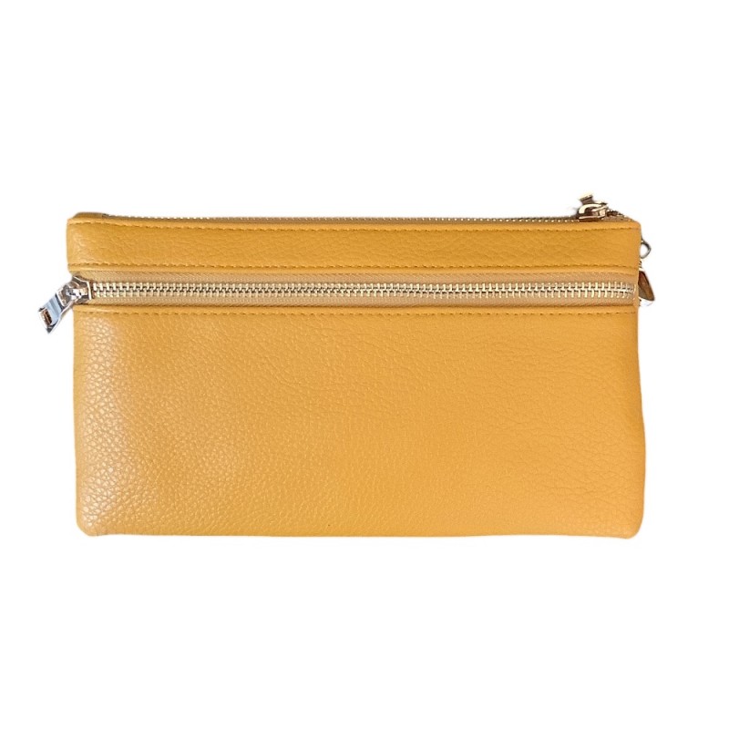 COMPARTMENT CROSSBODY OR WRISTLET - MUSTARD